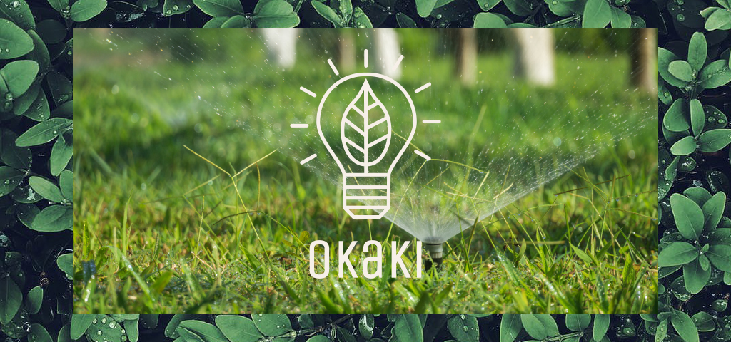 background image shows a nice garden and the okaKI Logo